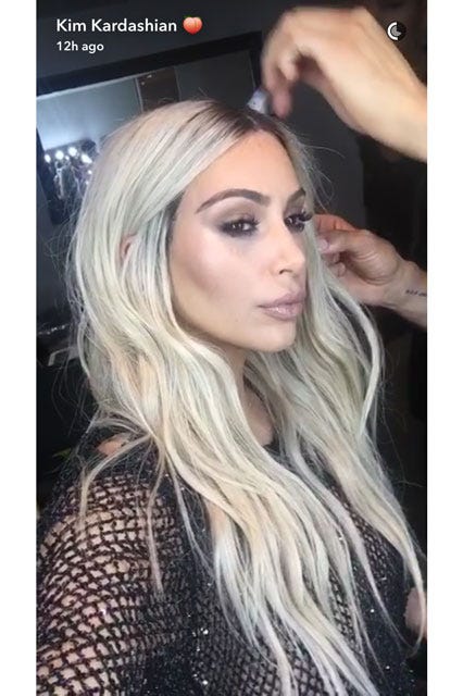 kim kardashian makeup blonde hair