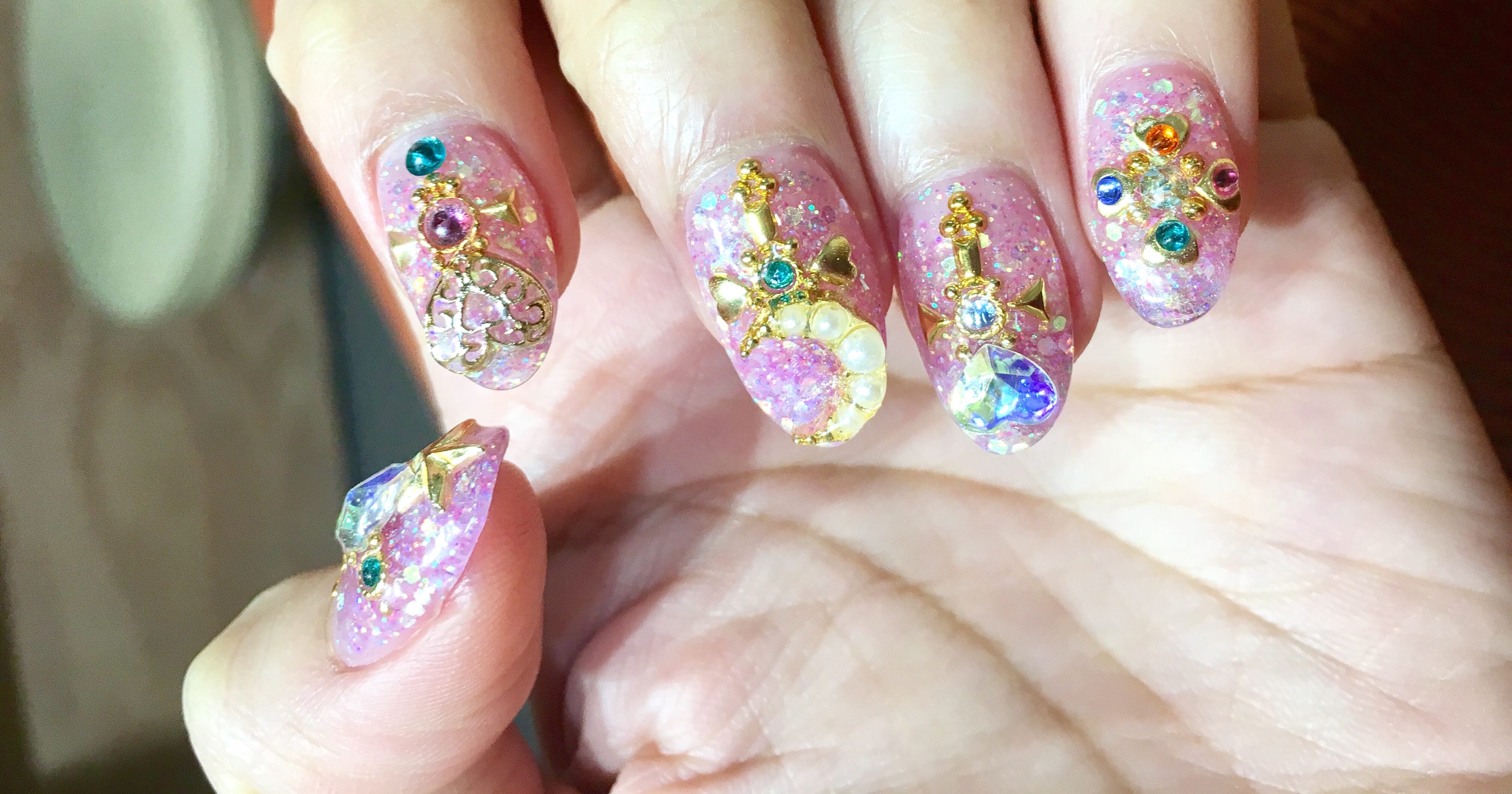 Anese Manicure Crystal Nails Sailor Moon Inspired