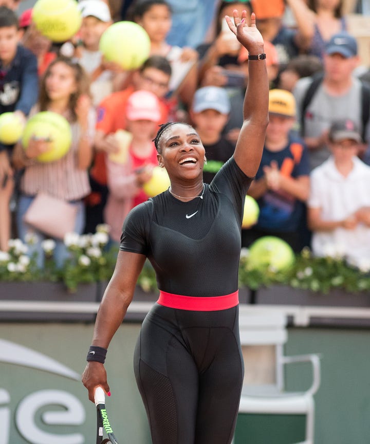 serena williams catsuit black female athlete style
