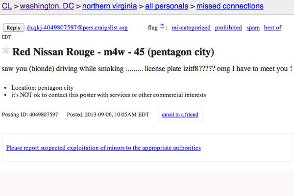 Washington Dc Craigslist Ads Funny Missed Connections