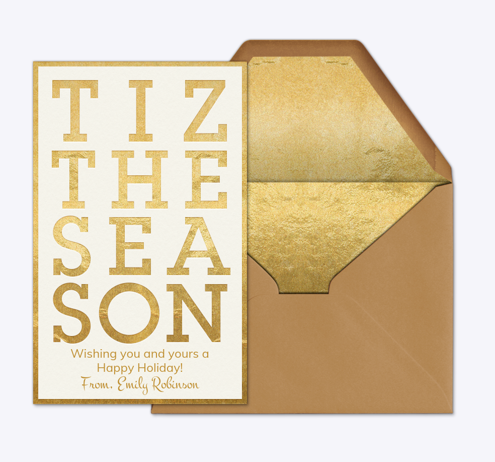 Evite + Premium “Tiz The Season” Holiday Card (50)