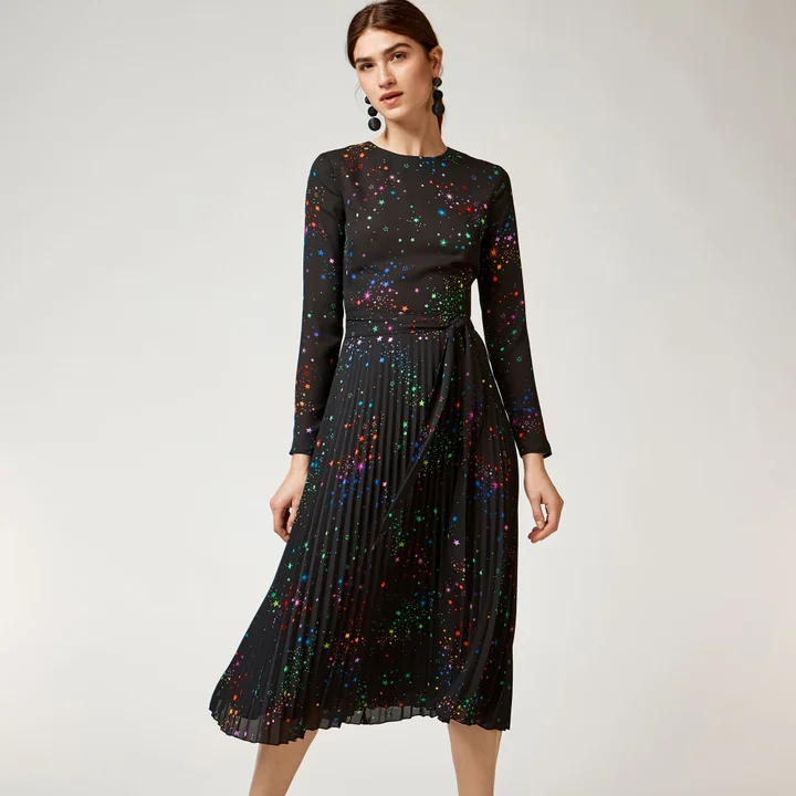 black dress with rainbow pleat wrap dresses for plus size women Unique Vintage Plus Size Black Rainbow Wrap Midi Dress-parroquiadesanalbertomagno.com