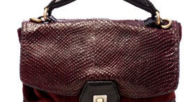 Sac à Main Olivia Harris Par Joy Gryson - Cuir Serpent Rouge - Format Sacoche - Neuf Sans Étiquette