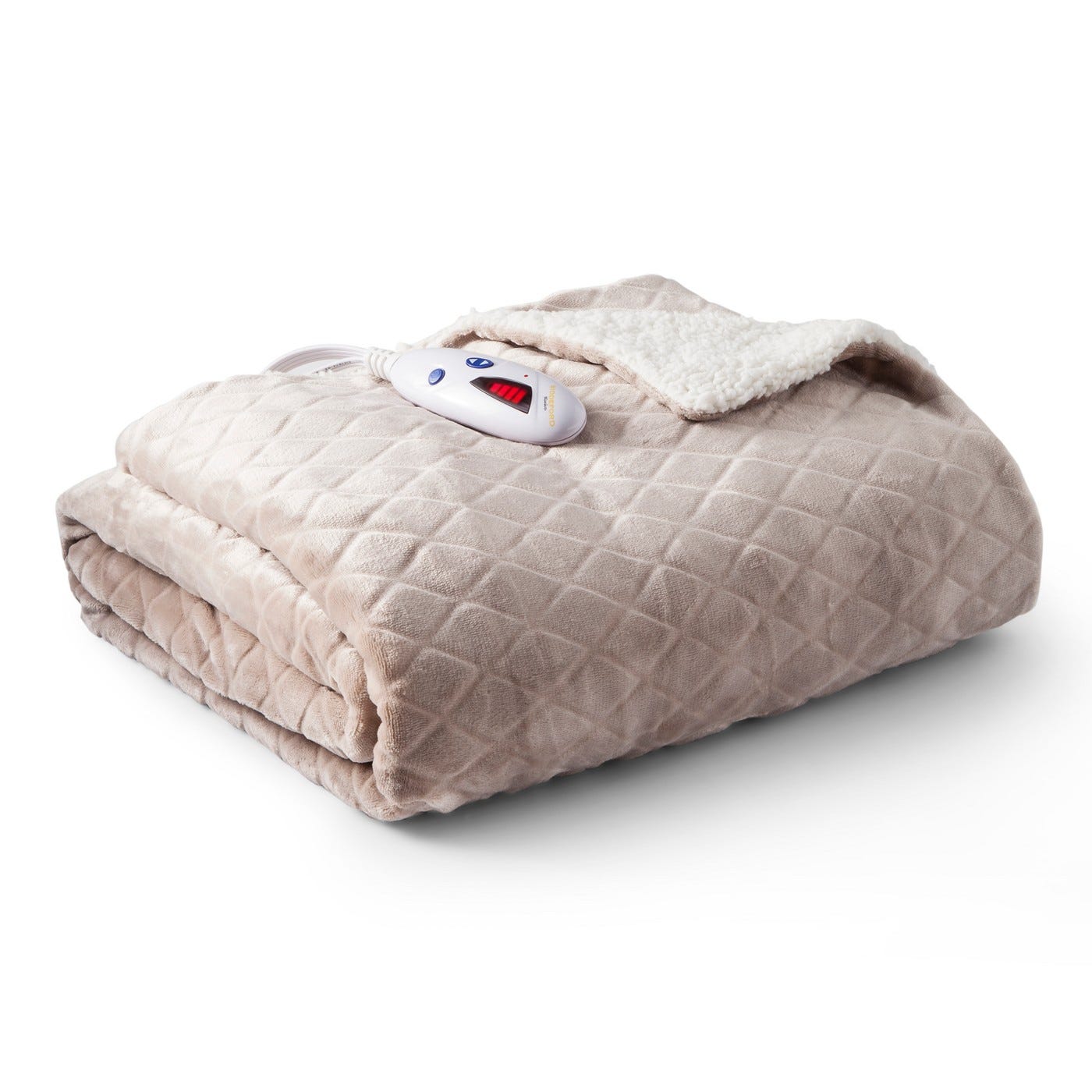 Biddeford Blankets + Velour with Sherpa Electric Throw
