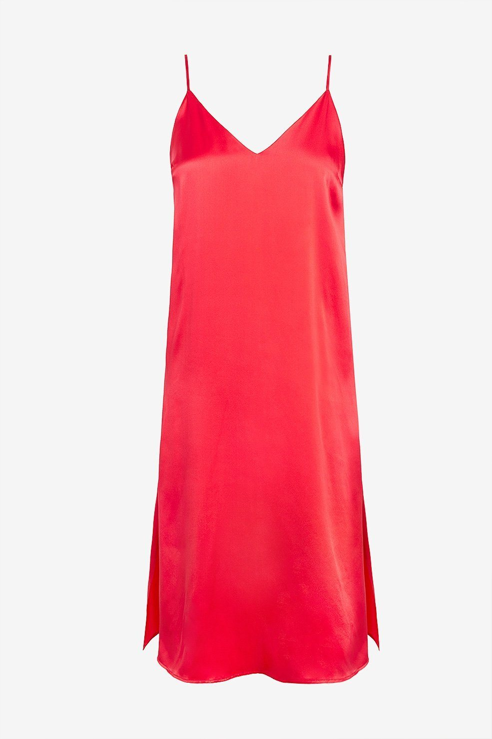 anine bing red silk dress ANINE BING - Alison silk-satin maxi dress