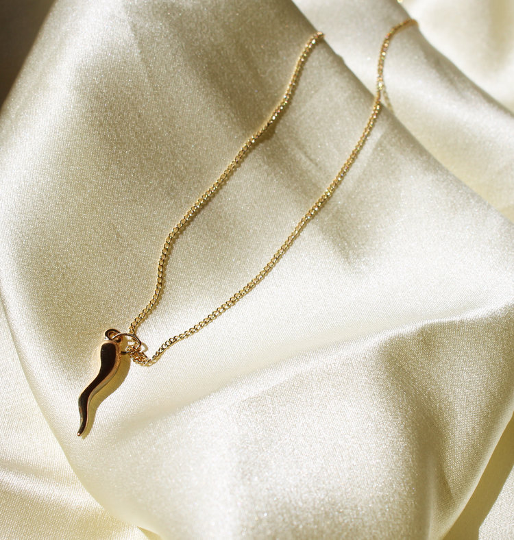 Collana Lunga Con Pendente A Corno Smaltato Rosso - Mya Accessories - Foto 10