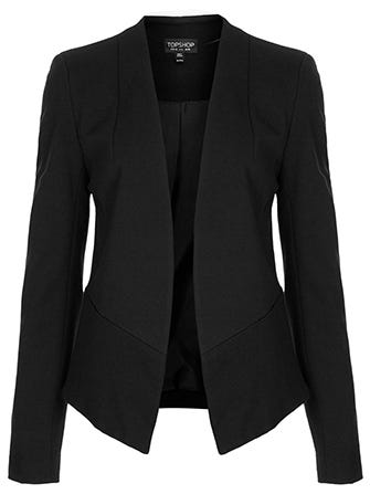 Topshop Petite Tailored single breasted blazer in Black