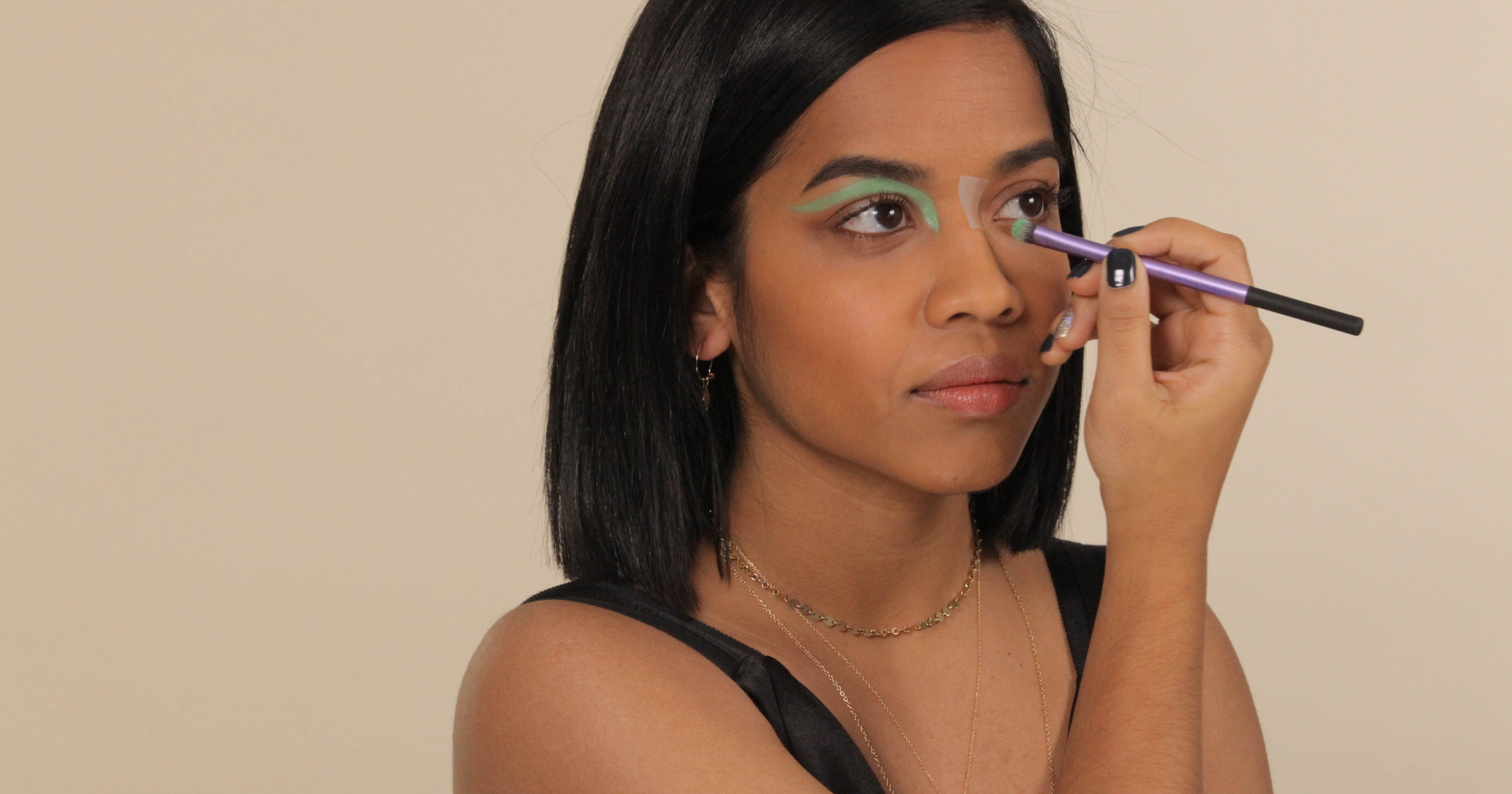 Primary Color Makeup Trend Green Cream Eyeshadow How To