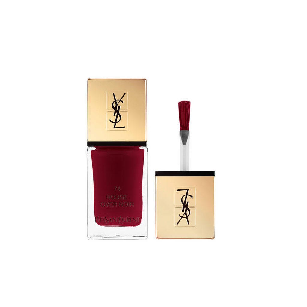 YSL + Le Lacque Couture Nail Polish in Rouge Over Noir