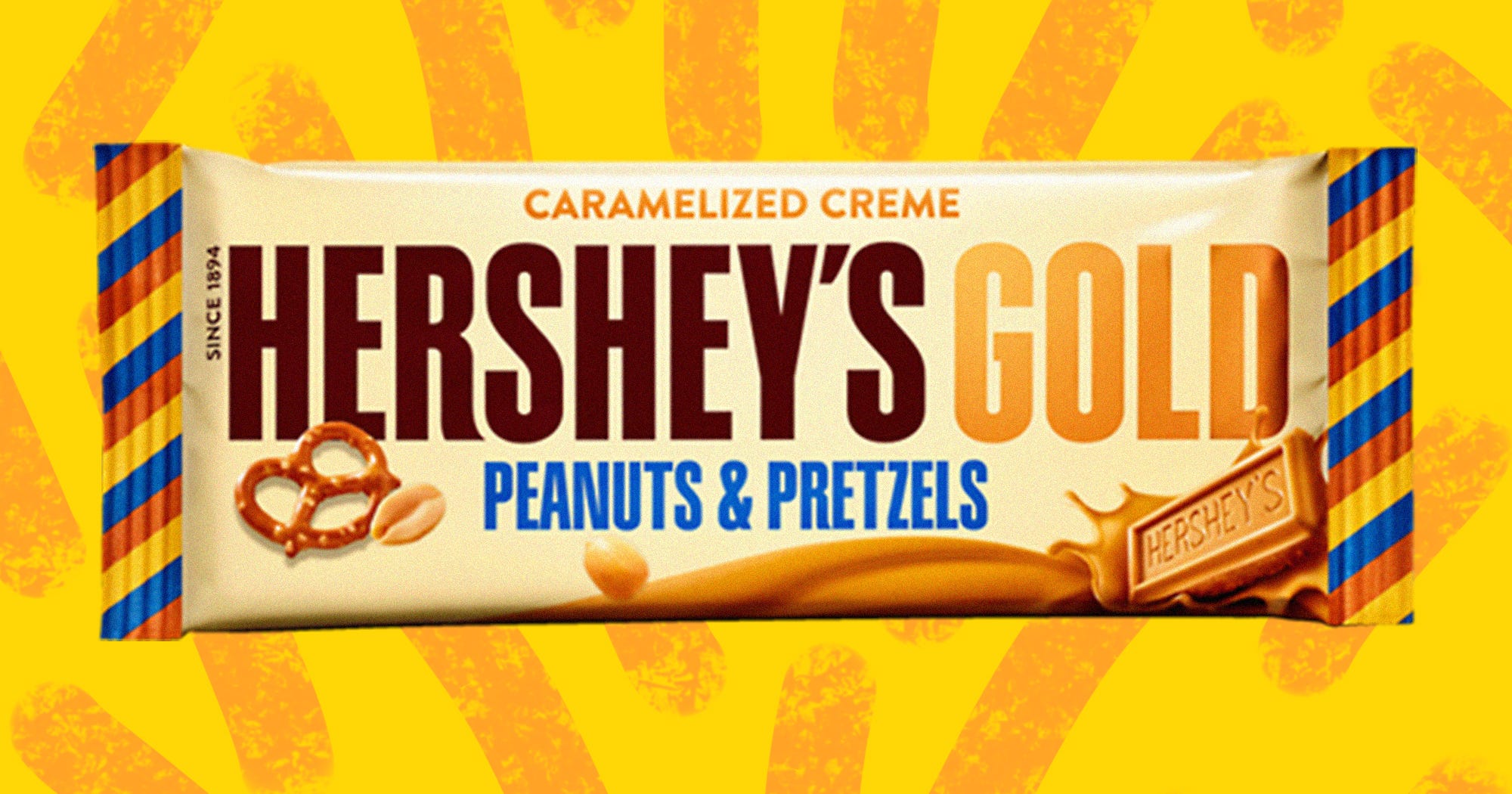 Hersheys Gold Chocolate Bar Peanut Pretzel Olympics