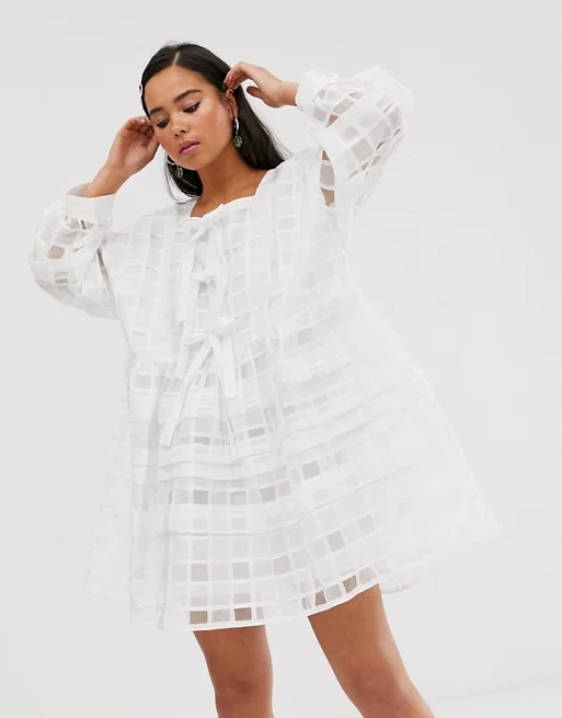 knee length dresses for ladies AJE Women's Eliza Smock Mini Dress – Saint Bernard main image 0
