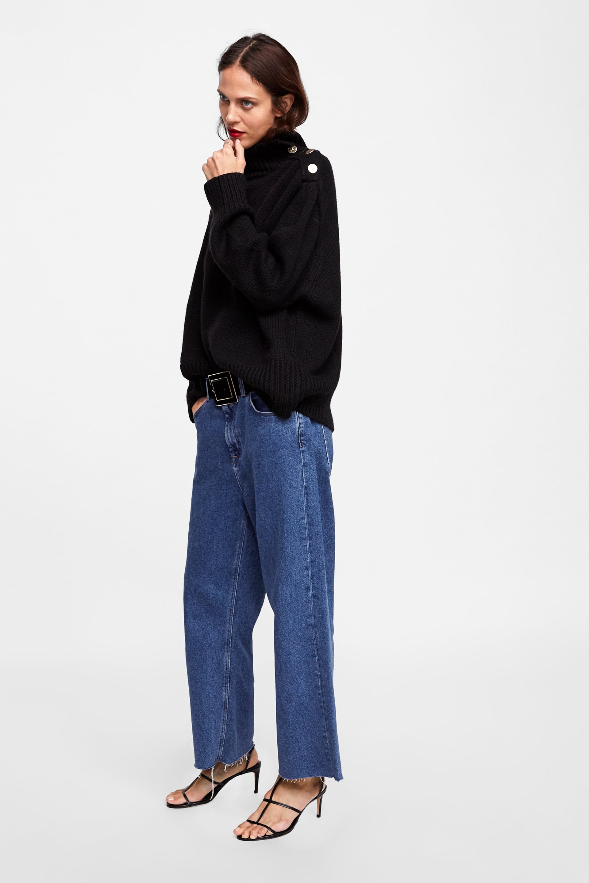 Zara + Sweater With Buttons