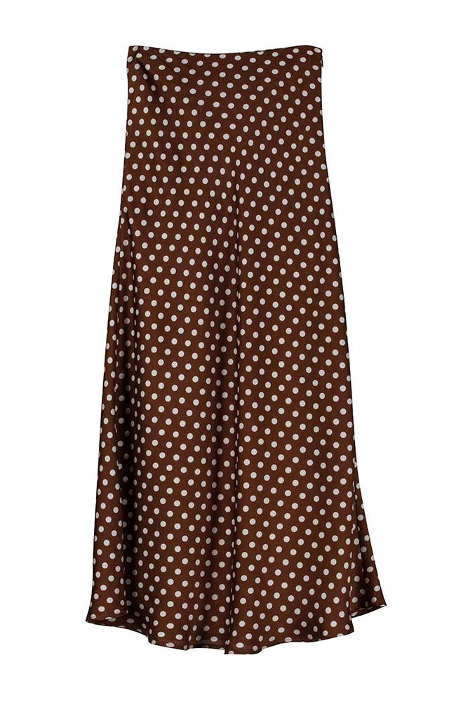 Retro Polka Dot Midi Skirt
