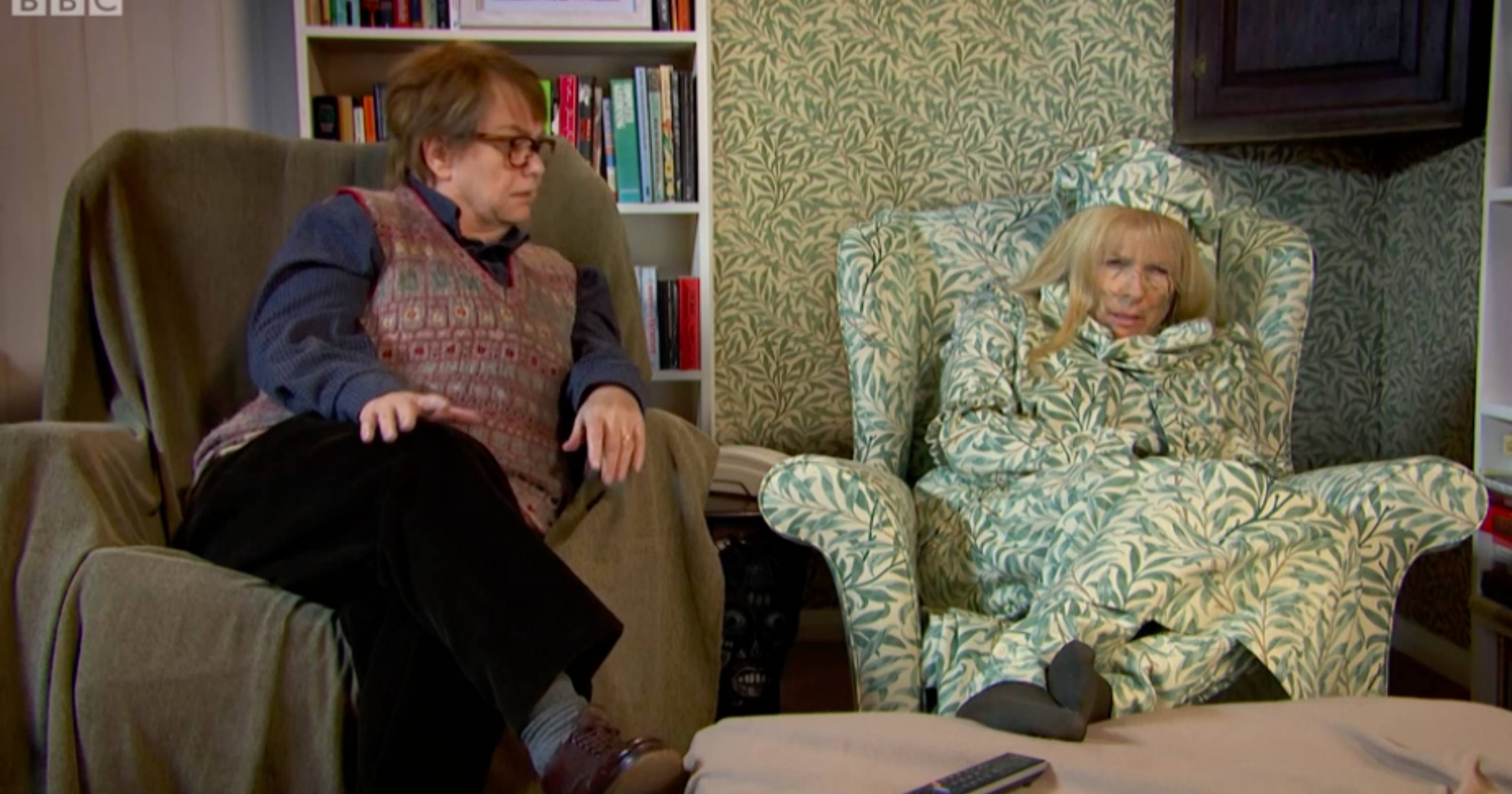 French Saunders Gogglebox Parody Giles & Mary, Marina