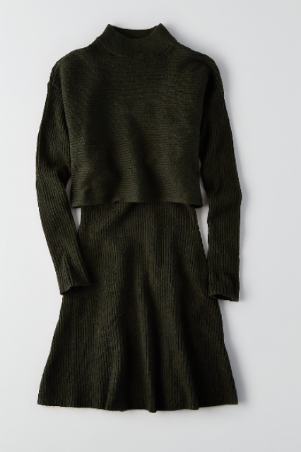 hunter green tea length dress Elegant Hunter Green Midi Dress - All Dresses main image 1