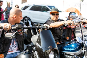 A local biker club provides security for free for Raines and her team.