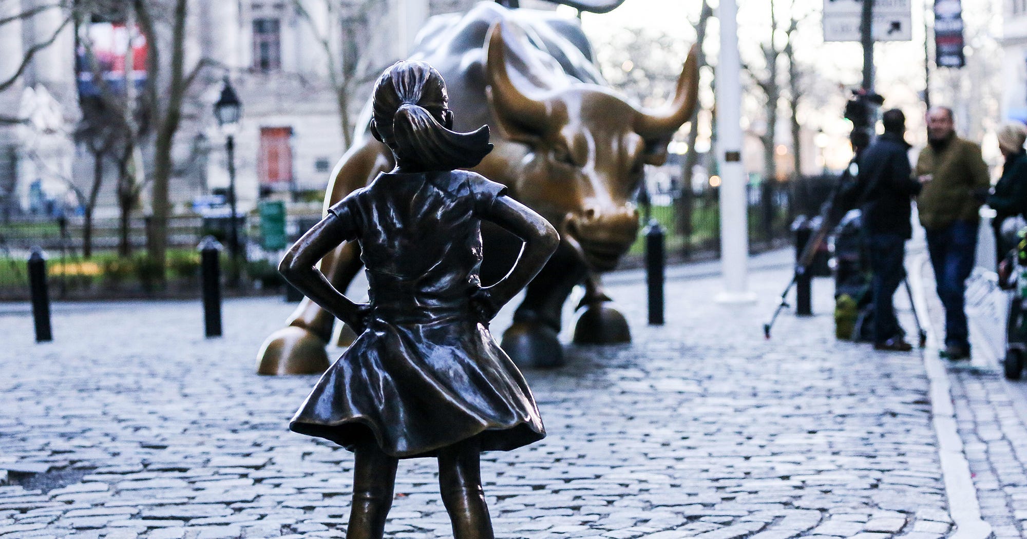 Fearless Girl Bronze Statue Wall Street Tump MAGA Hat