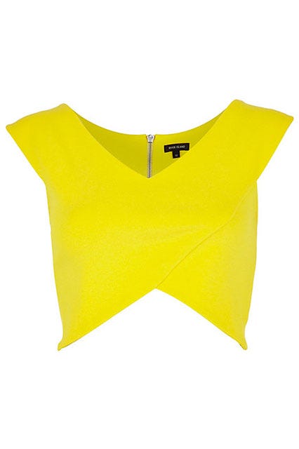 Crop Top River Island Jaune - Taille 8 - Sans Manches - Neuf Sans Étiquettes