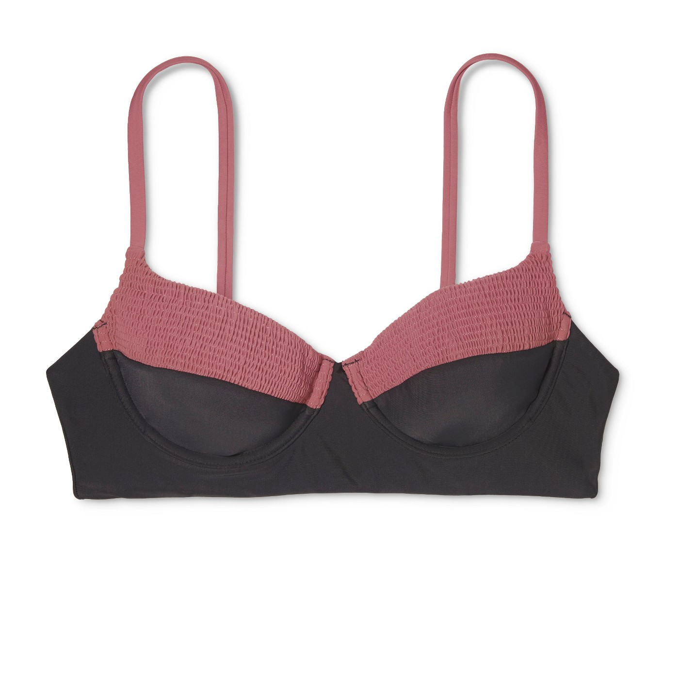 smocked underwire bikini