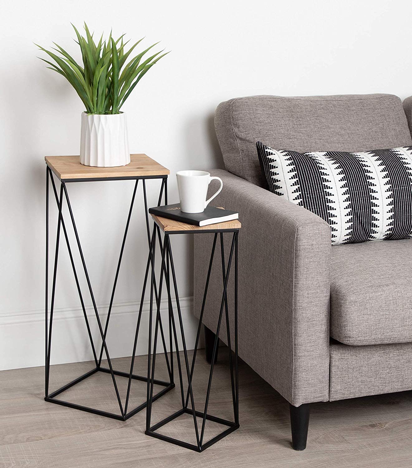 Kate and Laurel + Gabriele Metal Accent Nesting Tables, Set of 2