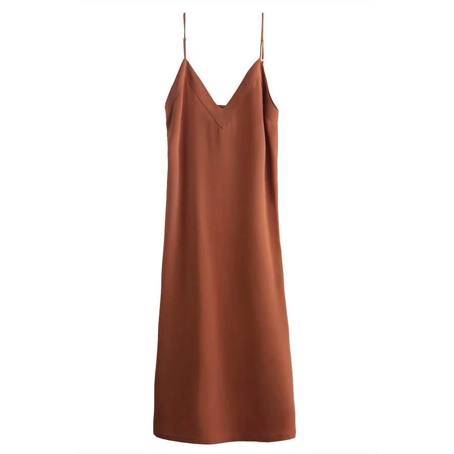 knee length dresses for ladies Cuyana Silk Cut Out Maxi Dress