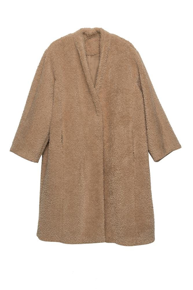 Front Row Shop + Faux Lambswool Coat