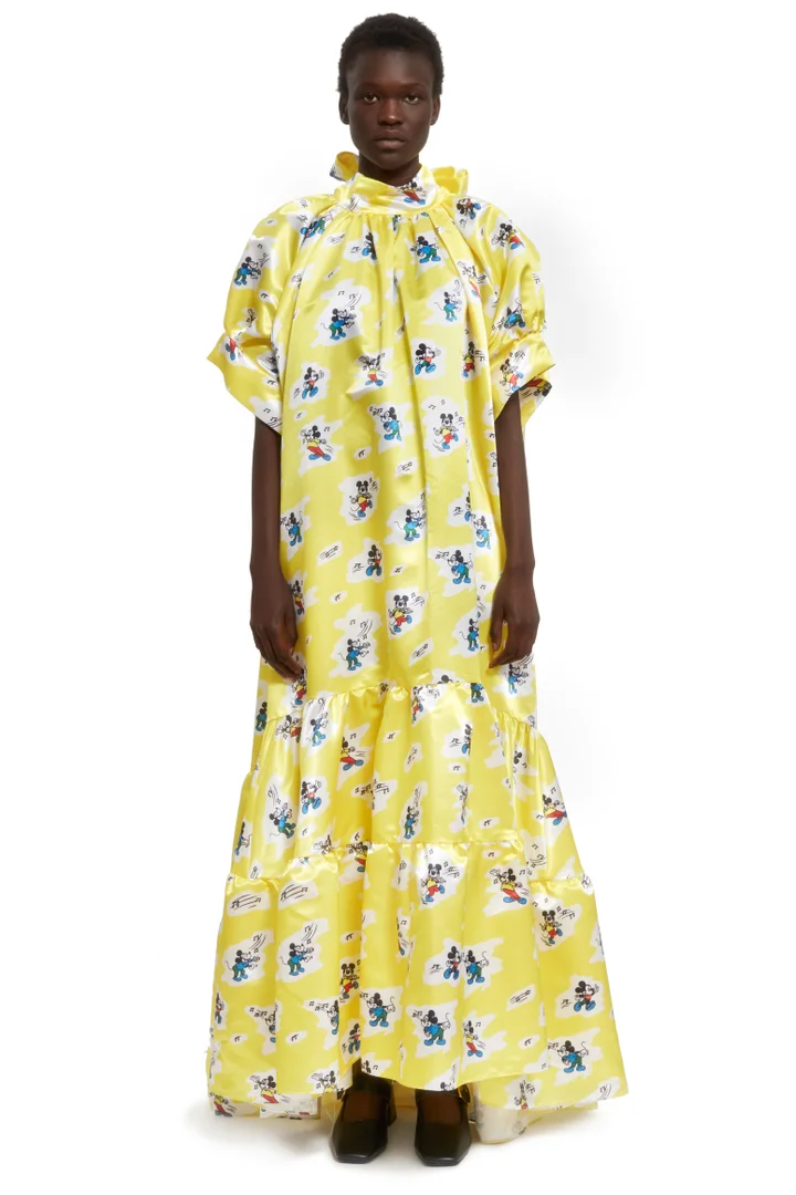 maxi dress mickey printed Disney Mickey Mouse Tropical Allover Print Maxi Dress