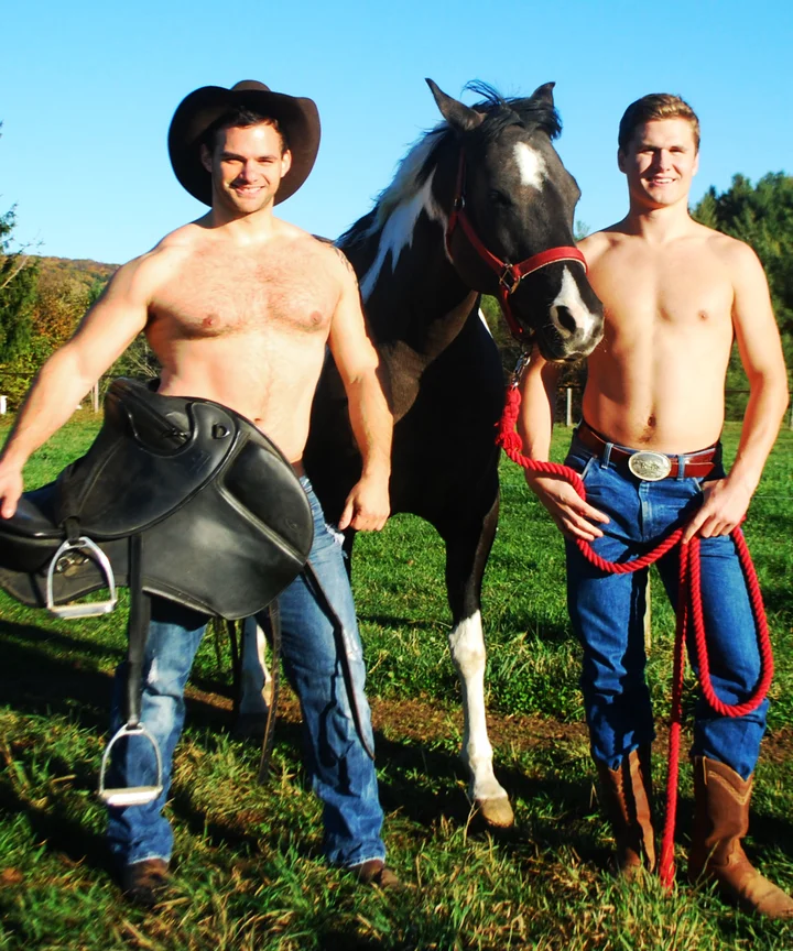 Shirtless Male Veterinary Students Animals Calendar