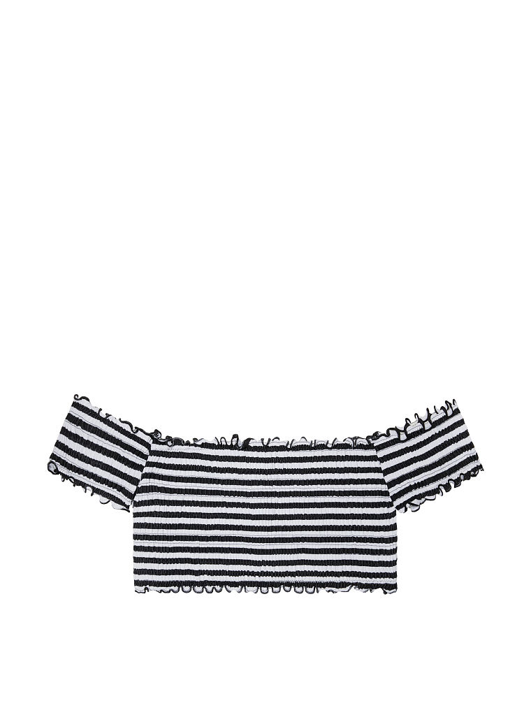 Haut Décolleté VS PINK Smocked Off The Shoulder - Taille M - Violet - Neuf Avec étiquettes