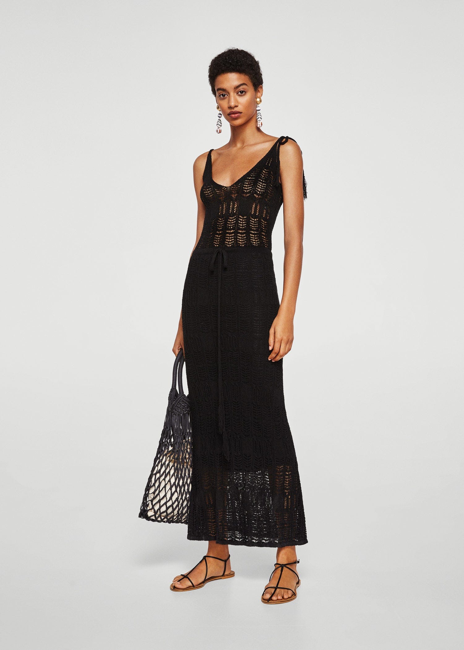 Mango + Crochet Long Dress