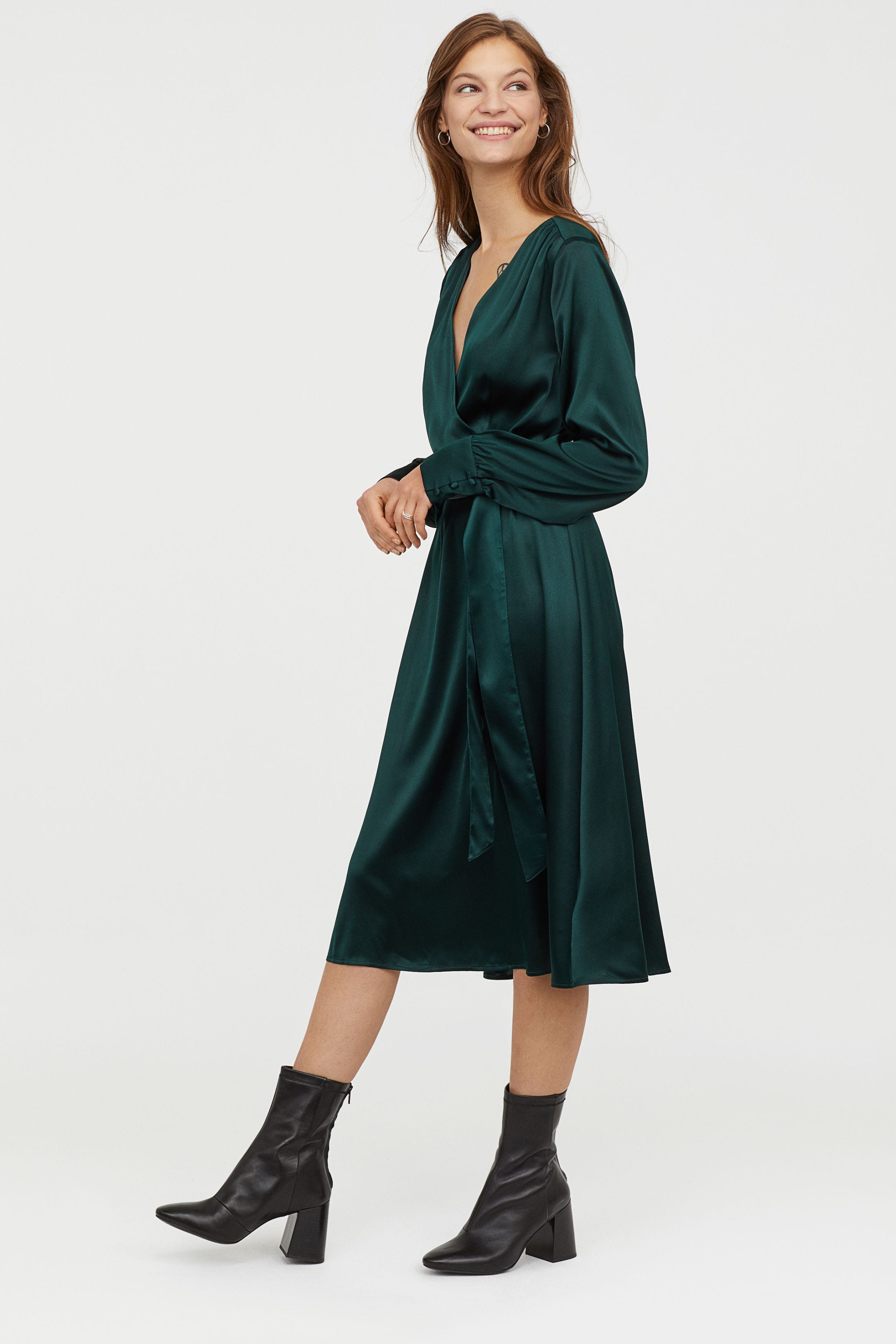 H M   Silk Blend Dress