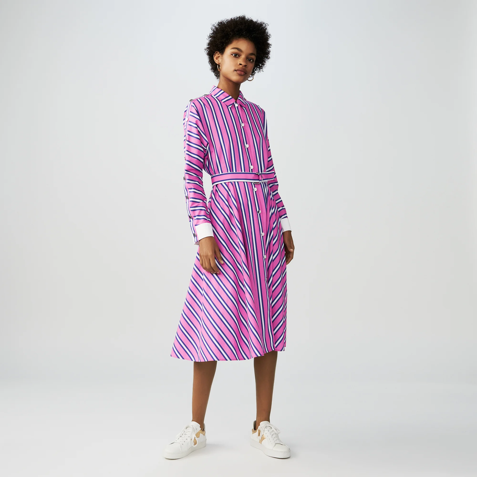 maje long striped shirt dress Long striped shirt dress Blue For Women