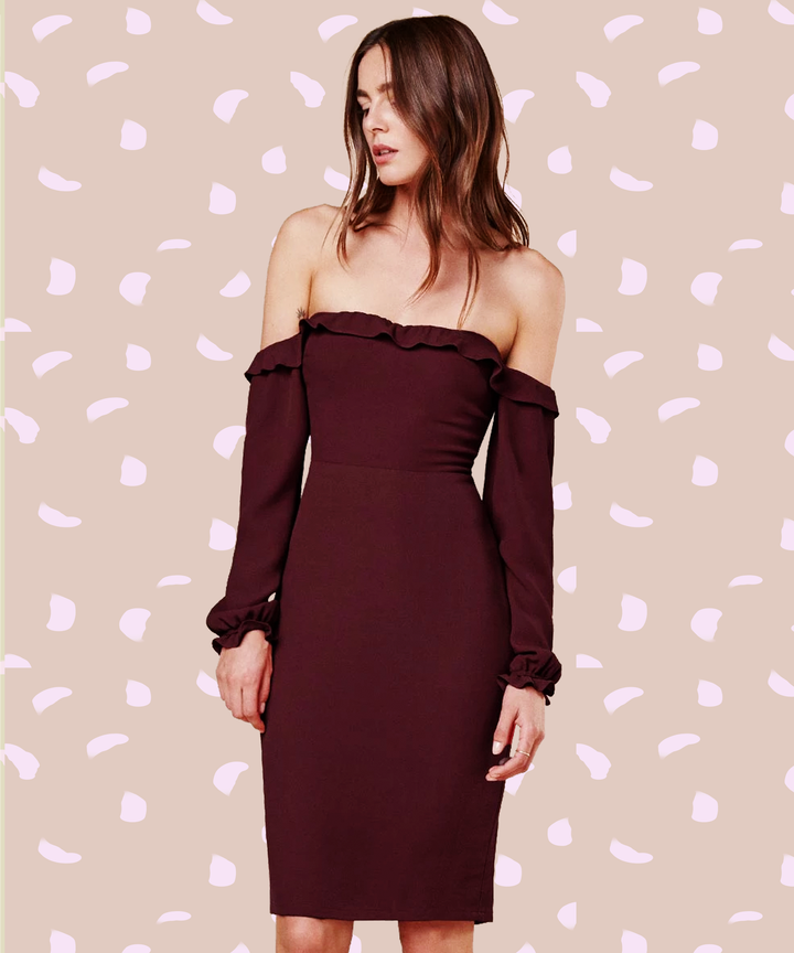 bodycon dress and shirt outfit BRISA DRESS- BARBIE – Mrs. Blush main image 1