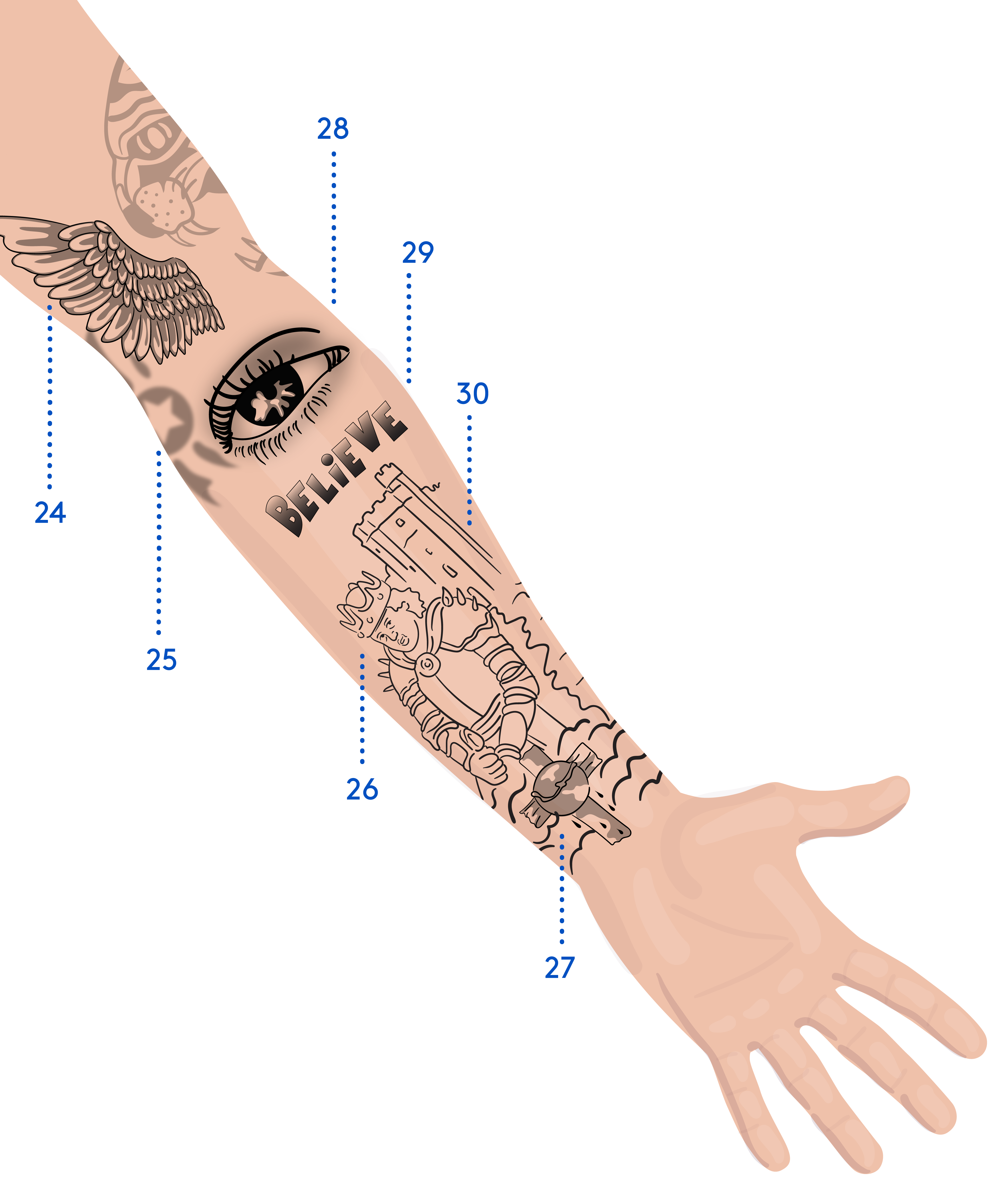 A Complete Guide to All 56 of Justin Biebers Tattoos