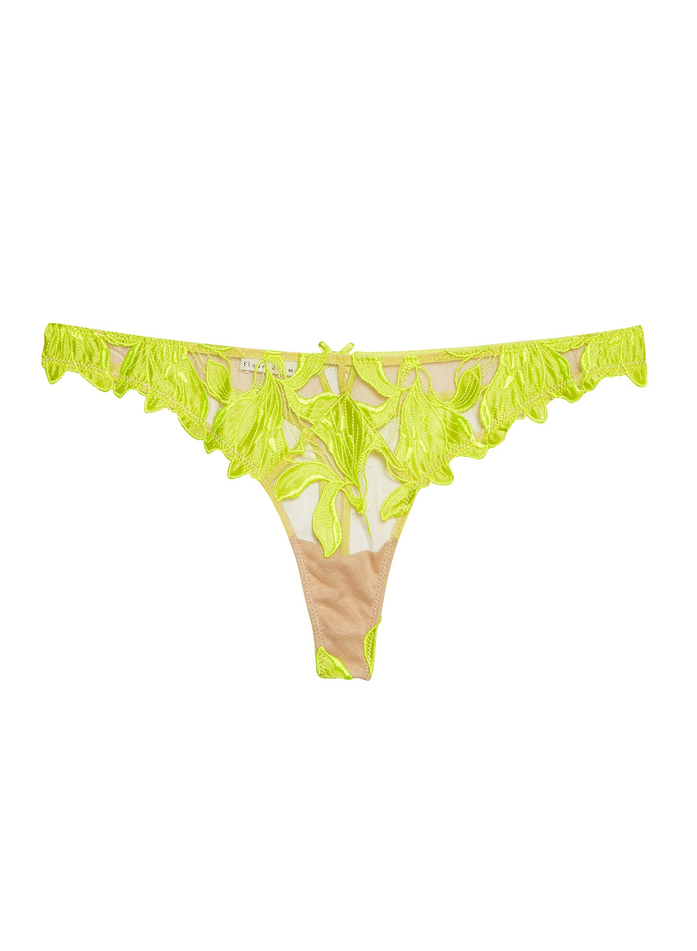 Fleur du mal  lily embroidery hipster thong