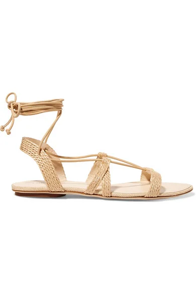 woven raffia sandals
