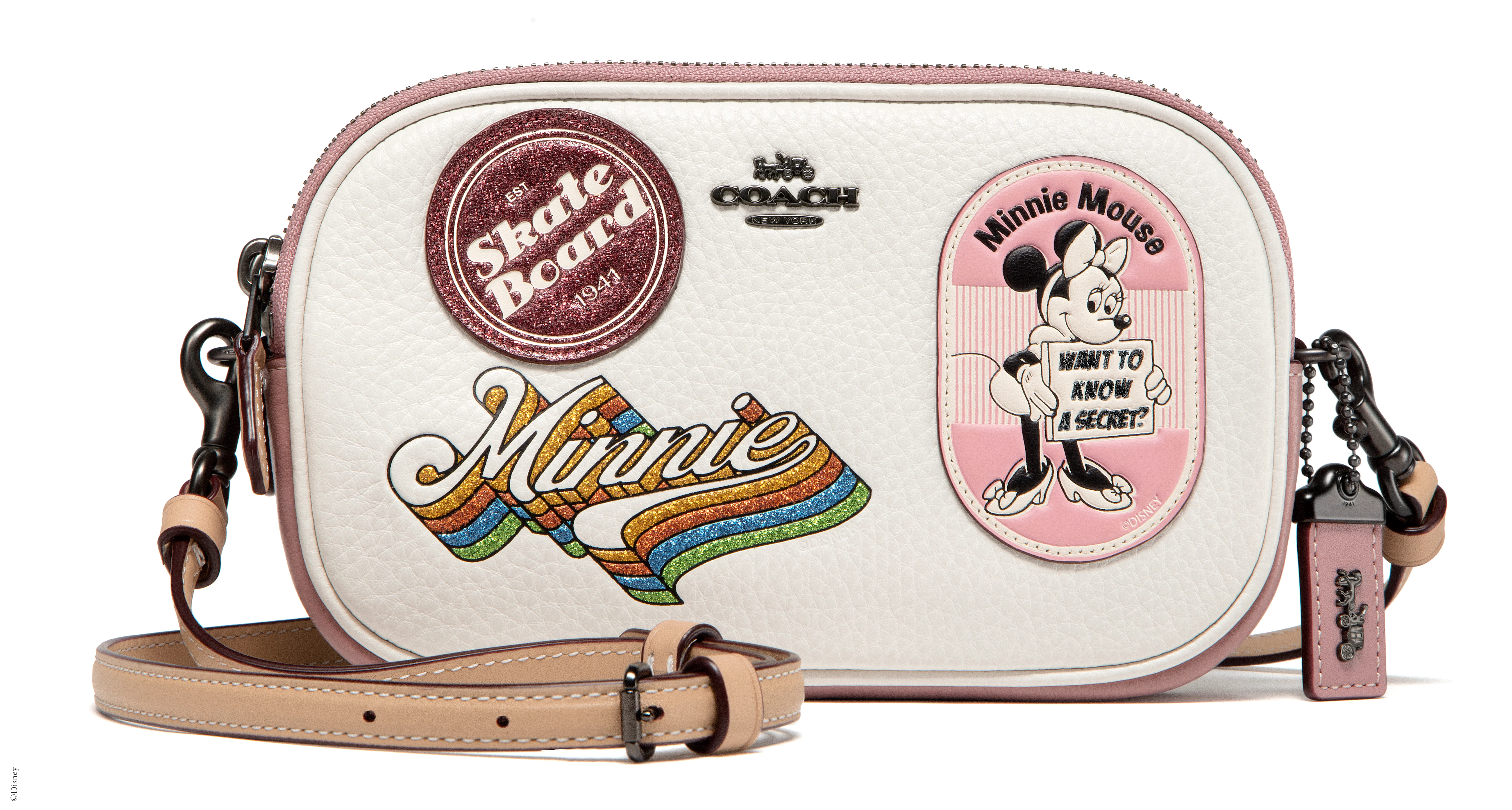 Disney x Coach + Crossbody Clutch With Minnie Mouse Patches