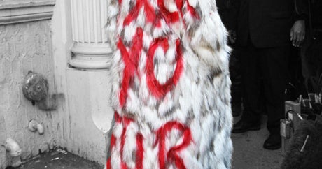 Khloe Kardashian Faux Fur Coat Message