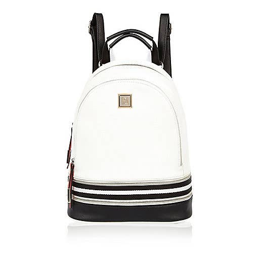 river island white backpack