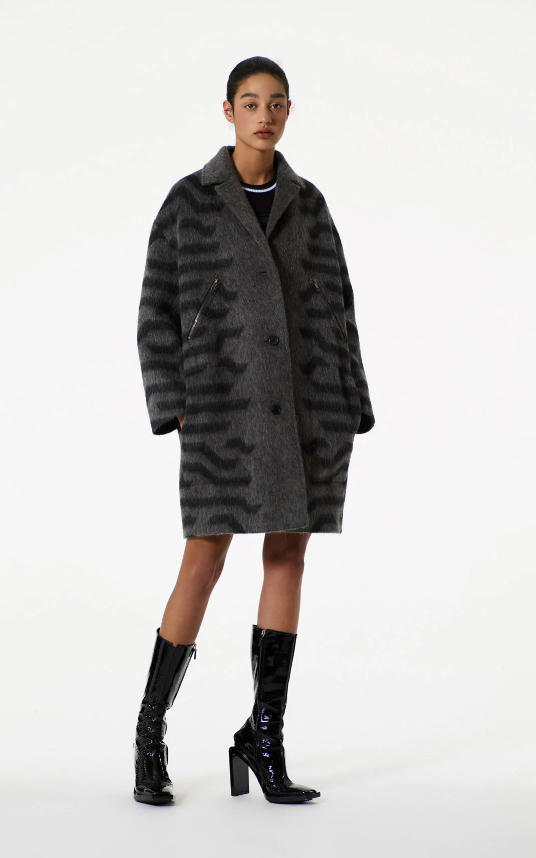 ダウンジャケット・コート Rinky Embroidered Wool-Blend Cocoon Coat Kenzo + Cocoon’ Coat in Wool