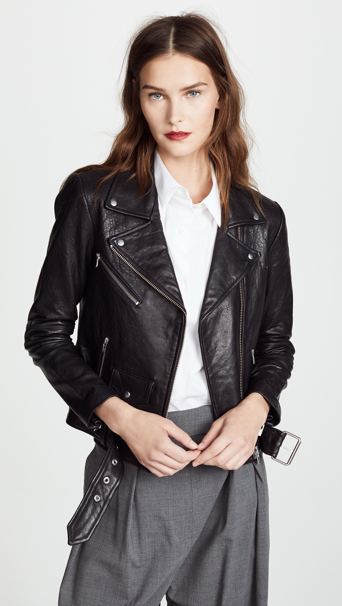 VEDA Jayne Classic Leather Jacket