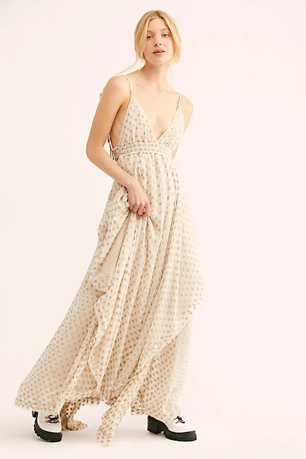 chinese dress ladies Free People Pretty Cozy Maxi Dress – White Chocolate Couture