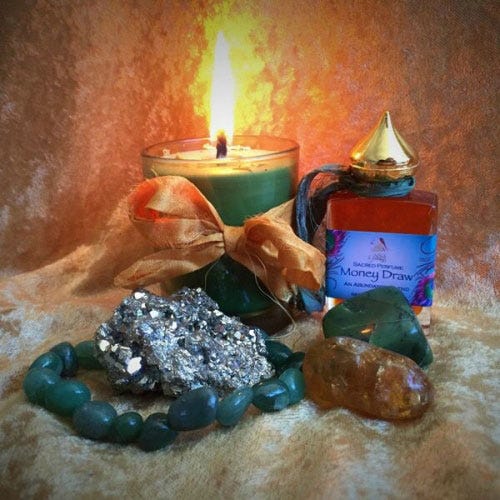 Ease Stress Spell Kit – Votive Candle And Bath Magic, Wicca Supplies