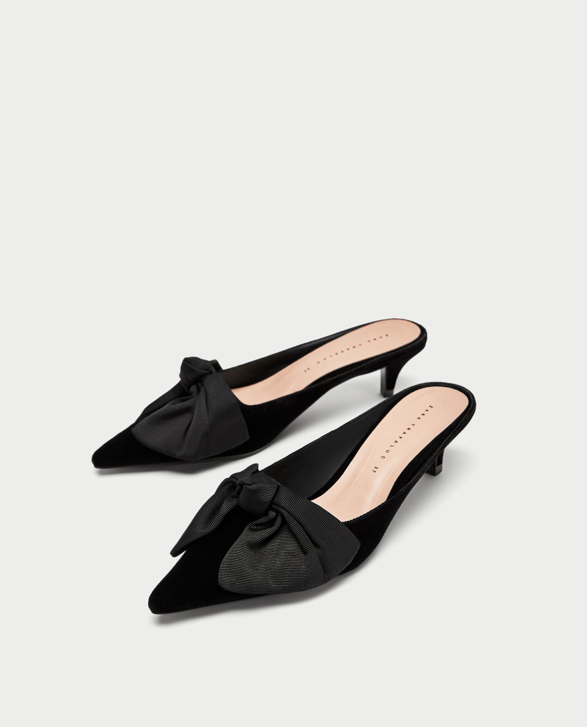 Zara + Kitten Heel Mules with Bow