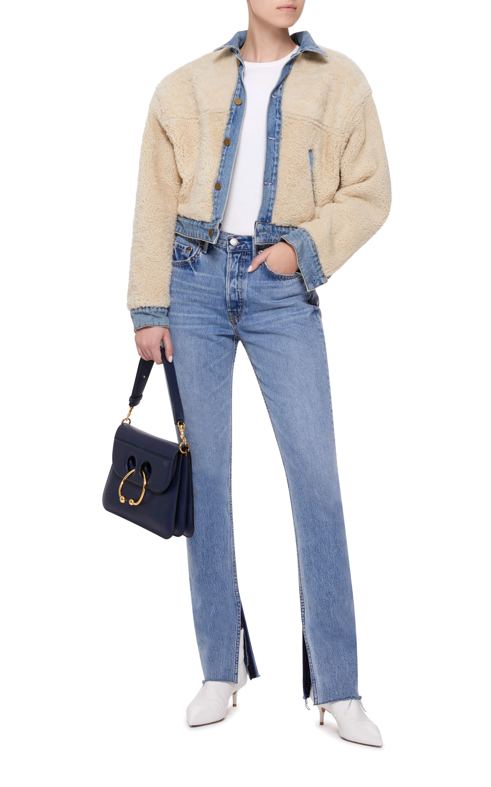 Sarai Reversible Cropped Shearling And 