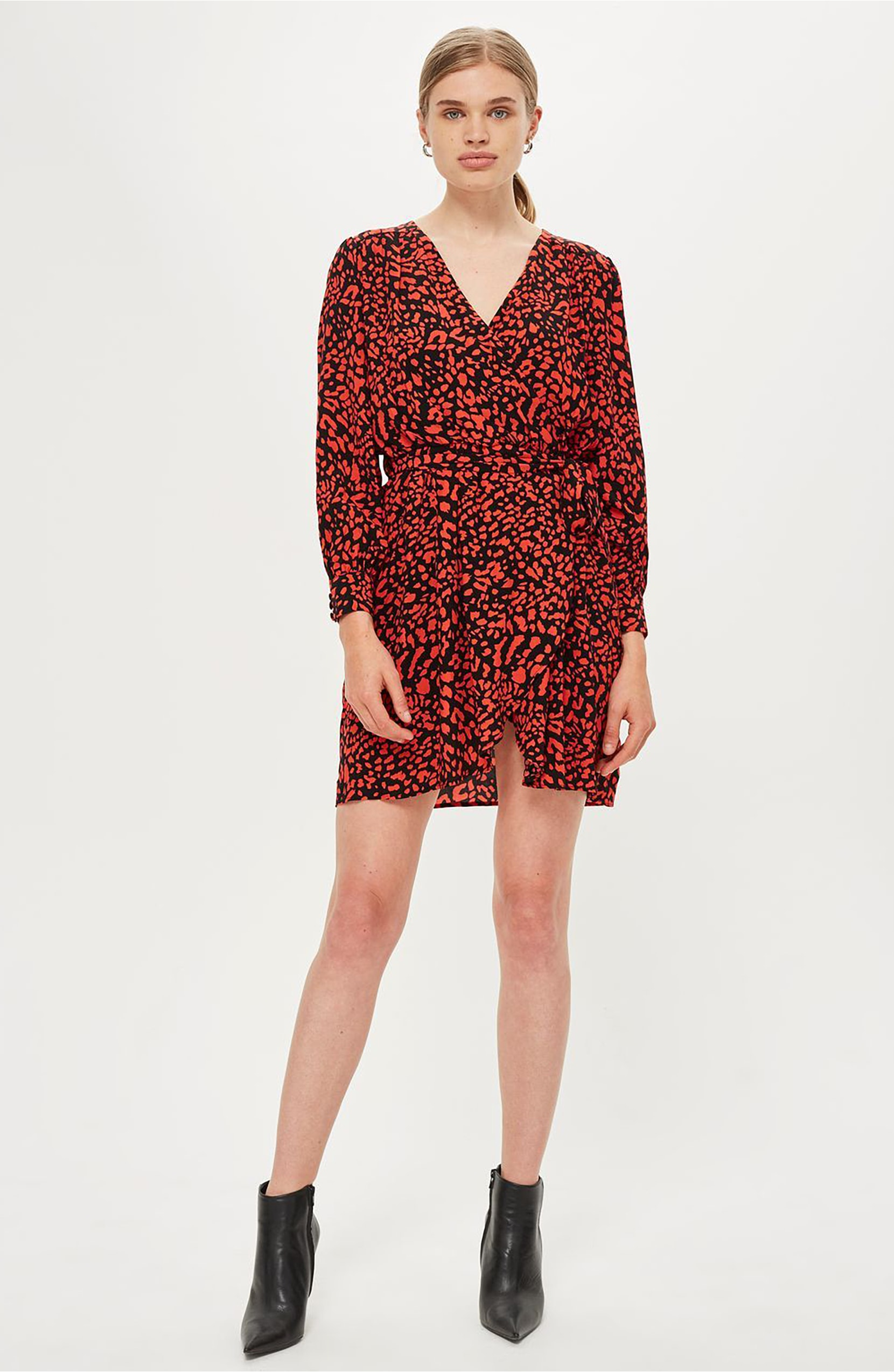 + Bubble Satin Wrap Dress