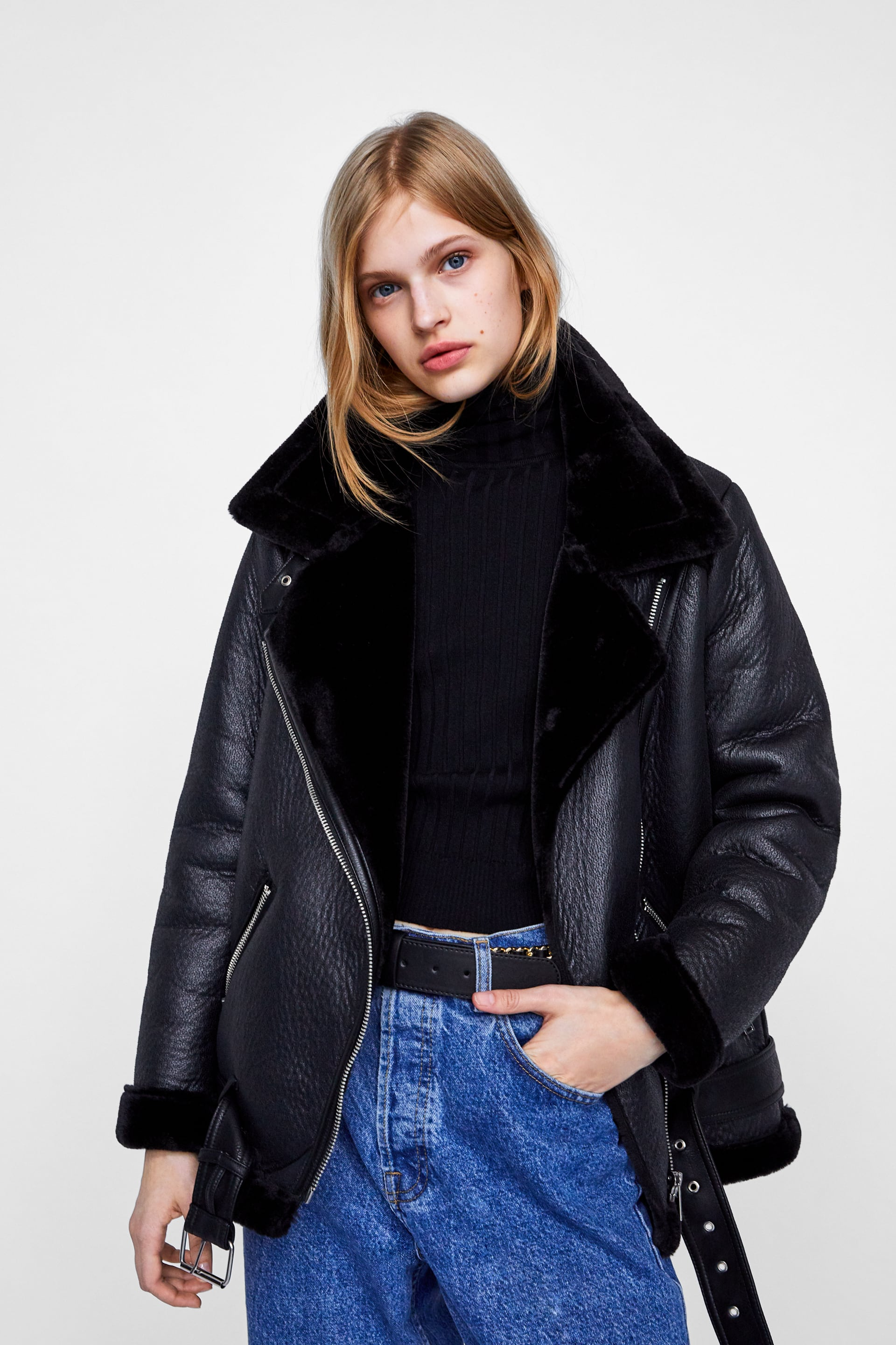 Zara Contrasting Biker Jacket - Faux Leather Jacket Zara Review Zara Contrasting Biker Jacket - Faux Leather Jacket Zara Review