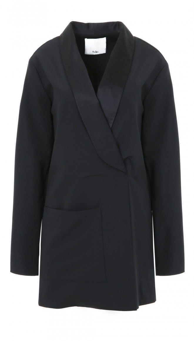 Tibi Tropical Wool Tuxedo Dress