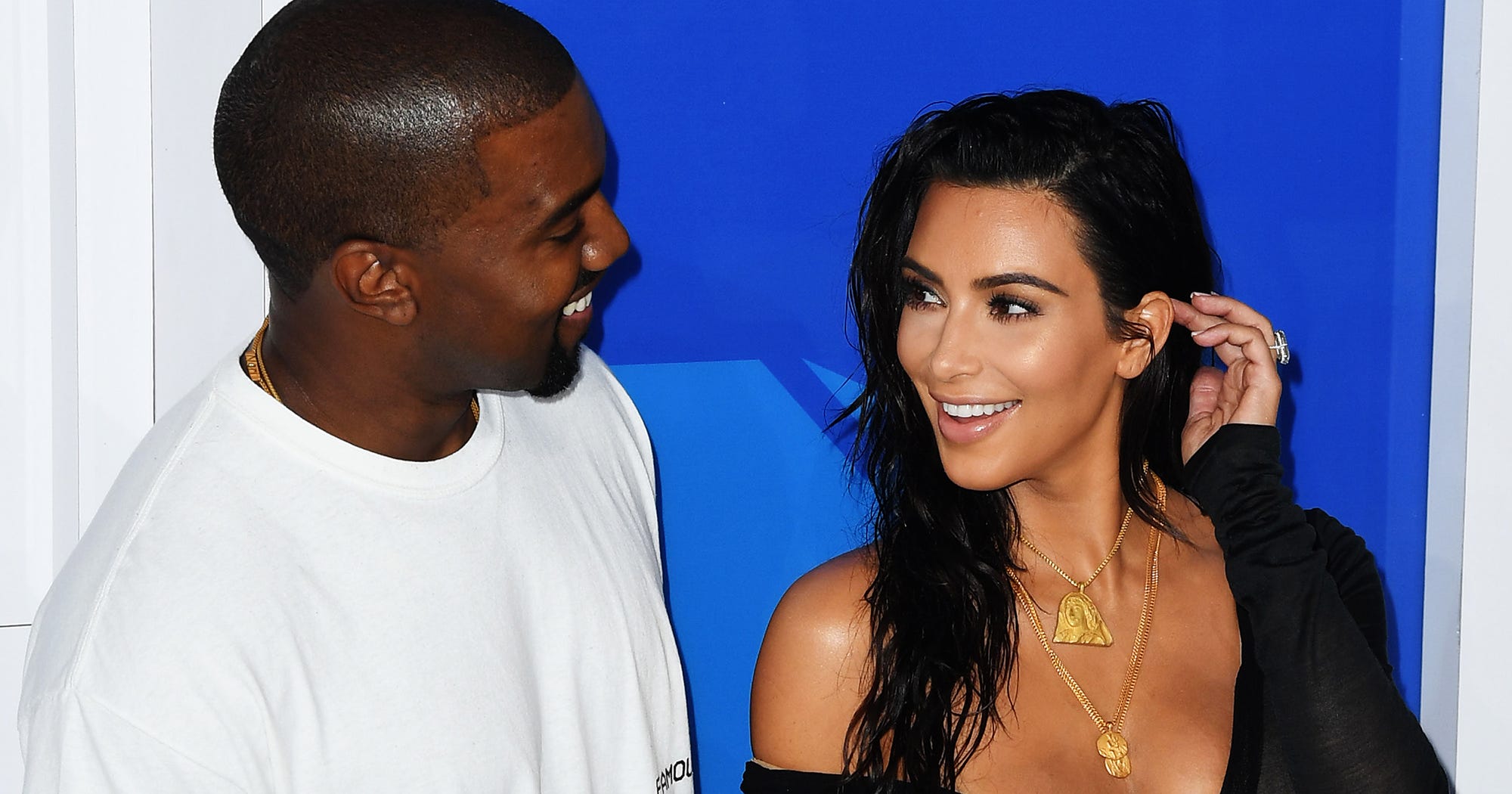 Kanye West New Jewelry Line Kim Kardashian Wearing Gold