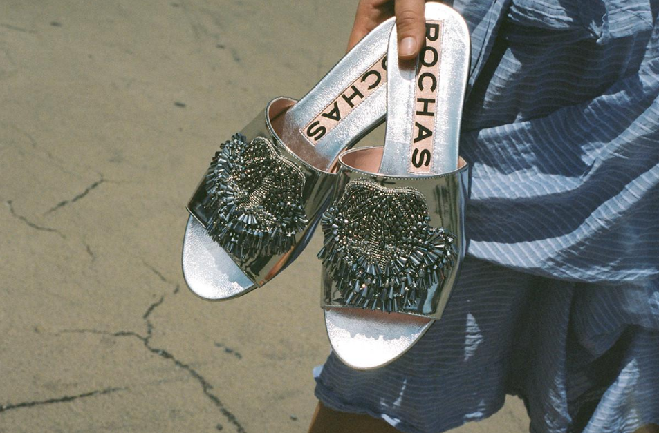 Rochas + Block Satin Green Platform